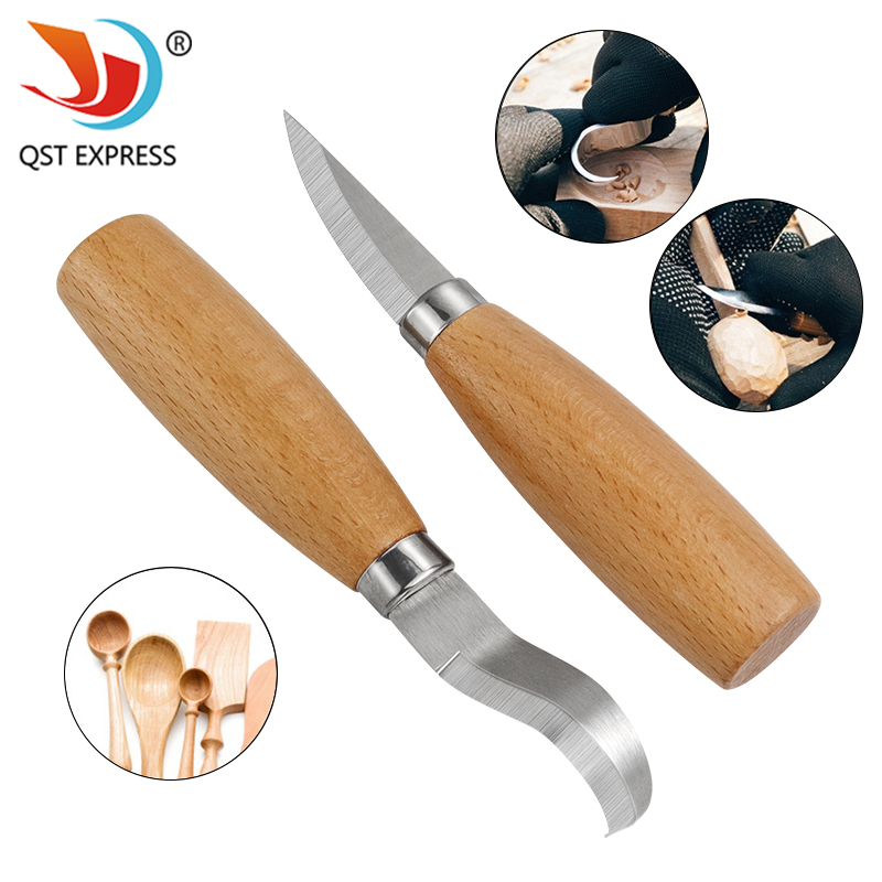 Woodworking Essentials - Stainless Iron Carving Knife Beech Wood