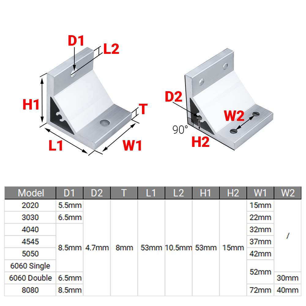 4Pcs/Lot 90 Degree 2020 3030 4 - огляд і ціна Woodworking Joints