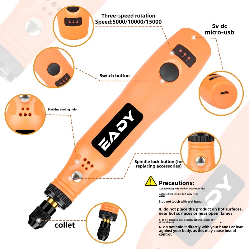 USB Cordless Rotary Tool Kit – - огляд і ціна Woodworking Essentials